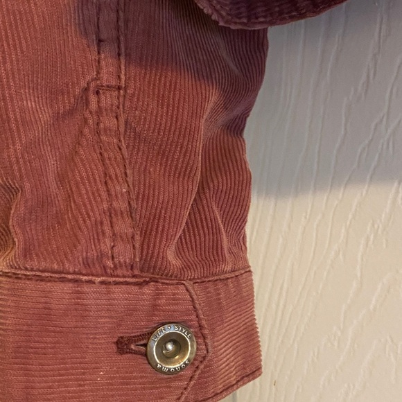 Western festival Beautiful vintage burgundy Sherpa-Lined corduroy Jacket - Picture 5 of 6